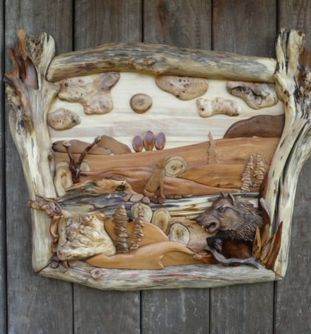 Картина из можжевельника,картина деревянная ручной работы заказать в Москве Деревянные картины с животными из дерева